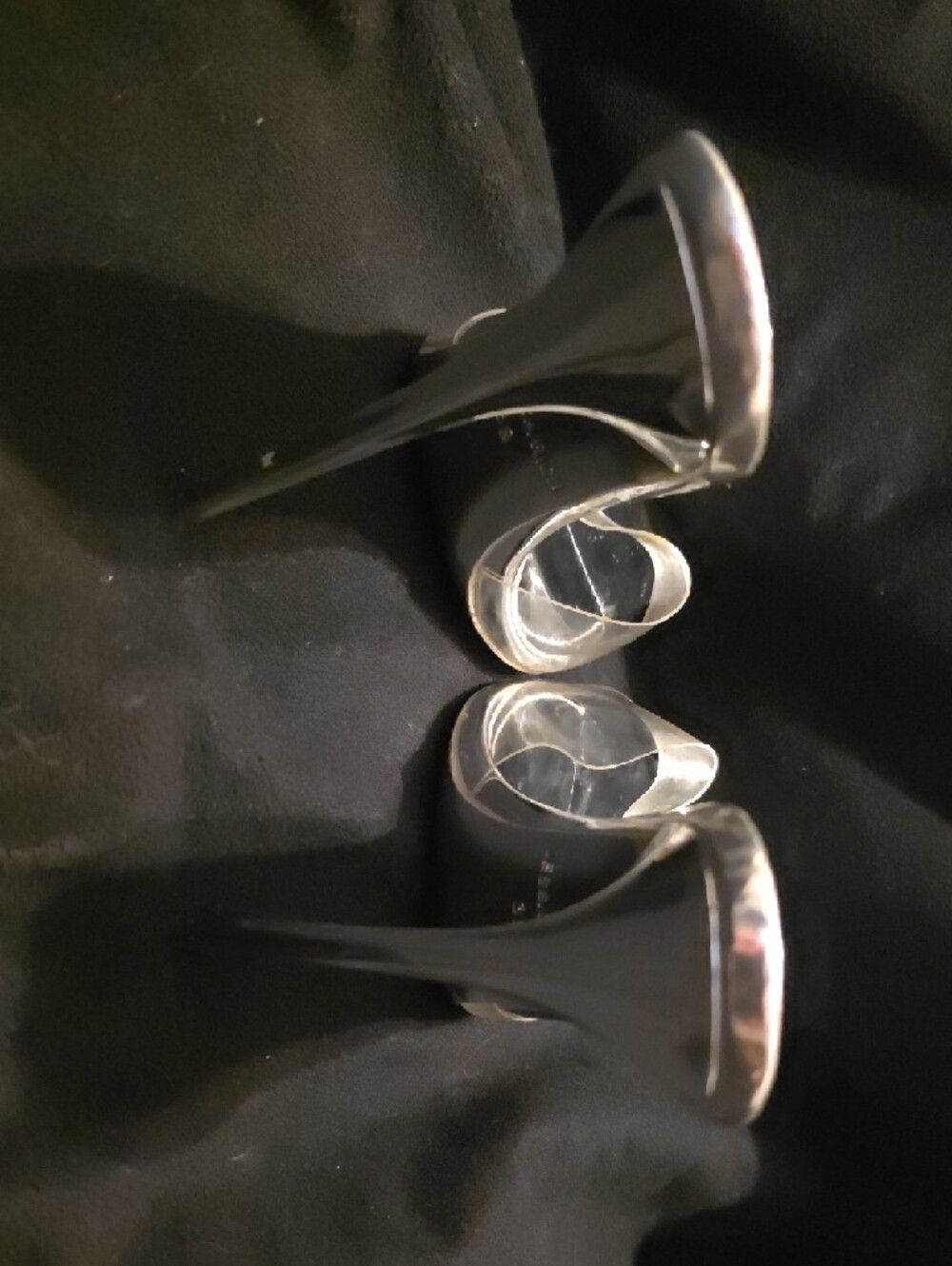 Clear Strap Silver Stiletto Mule Heel - Picture 14 of 15